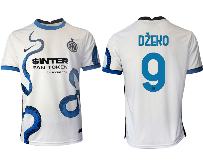 Men 2021-2022 Club Inter Milan away aaa version white #9 Soccer Jersey->inter milan jersey->Soccer Club Jersey